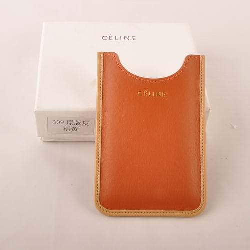 Celine Iphone Case - Celine 309 Yellow Orange Original Leather - Click Image to Close
